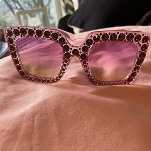 Hot Pink Rginestone Sunglasses